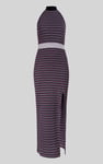 Halter Neck Open Back Rib Long Dress