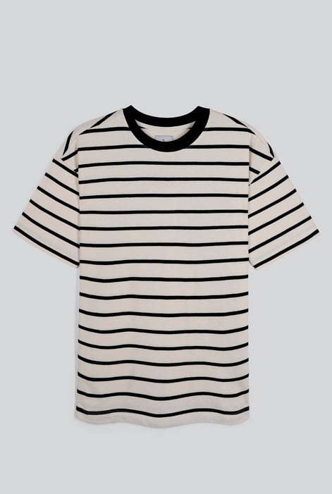 Women's Cream Oversized Heavyweight Crew Neck T-Shirt