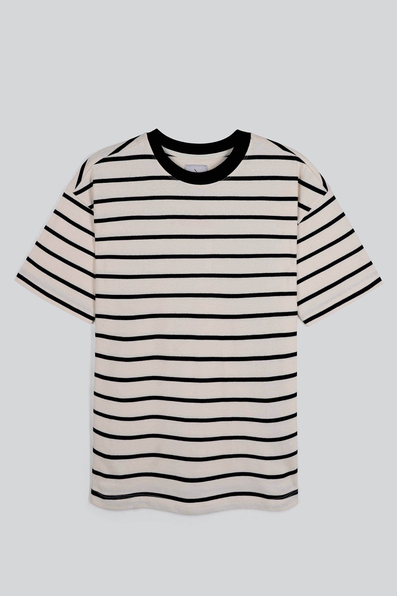 Enorsia Women's Cream Oversized Heavyweight Crew Neck T-Shirt - Uk 8-10