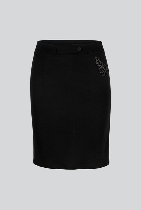 Women's Black Elastic Waist Pencil Skirt