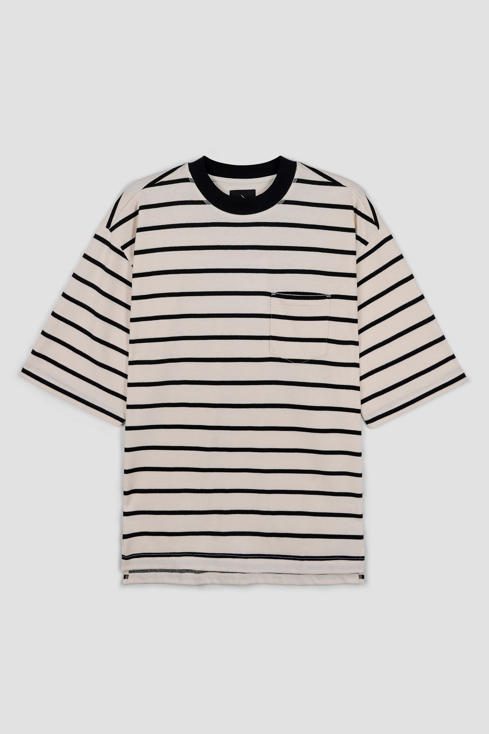 Enorsia Men's Cream Striped Regular Fit T-Shirt - Uk Xl