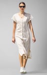 Button Front Printed Ribbed Midi dress