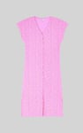 Button Front Printed Ribbed Midi dress