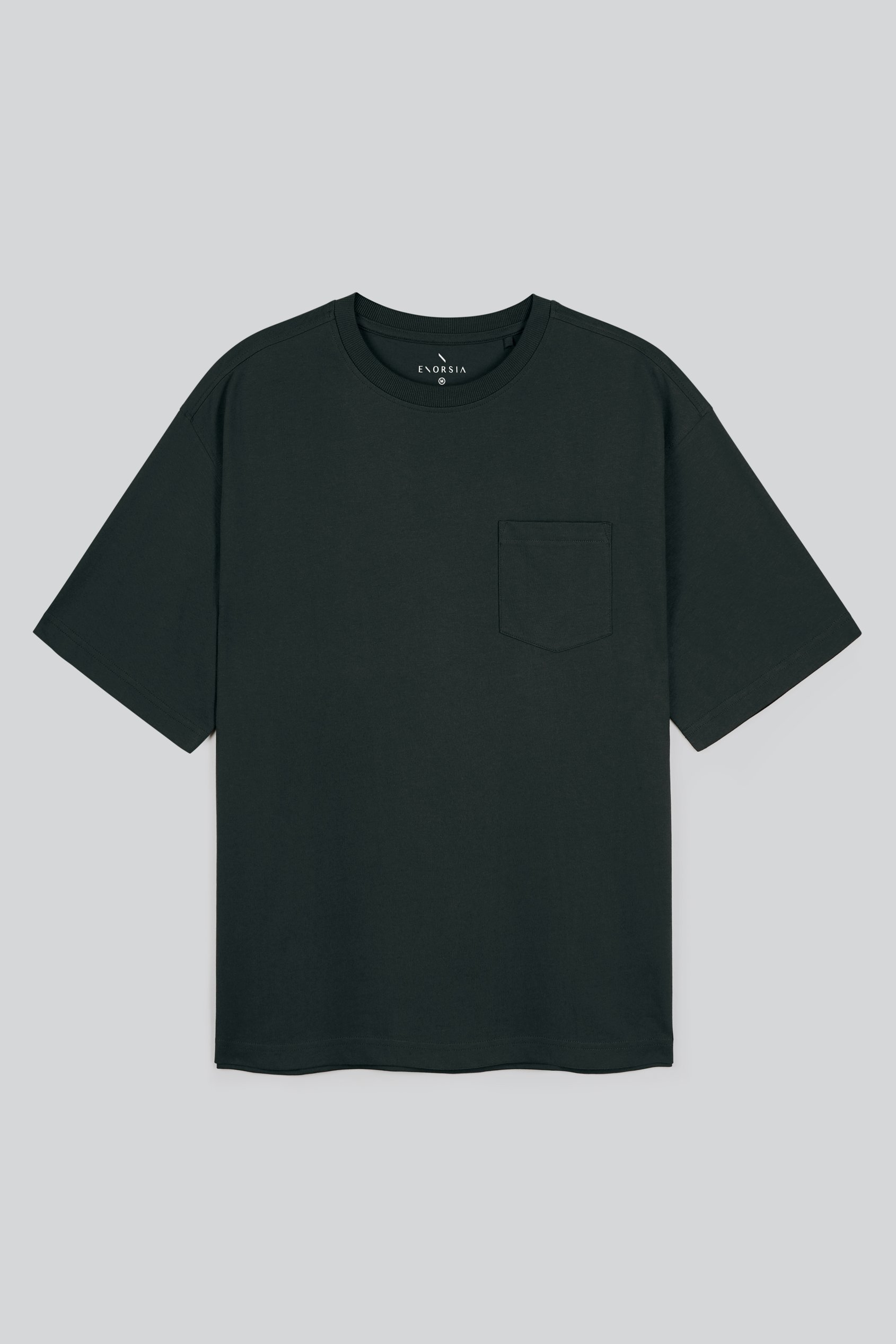 Enorsia Men's Green Relaxed Fit Essential Crew Neck Cotton T-Shirt - Uk Xl
