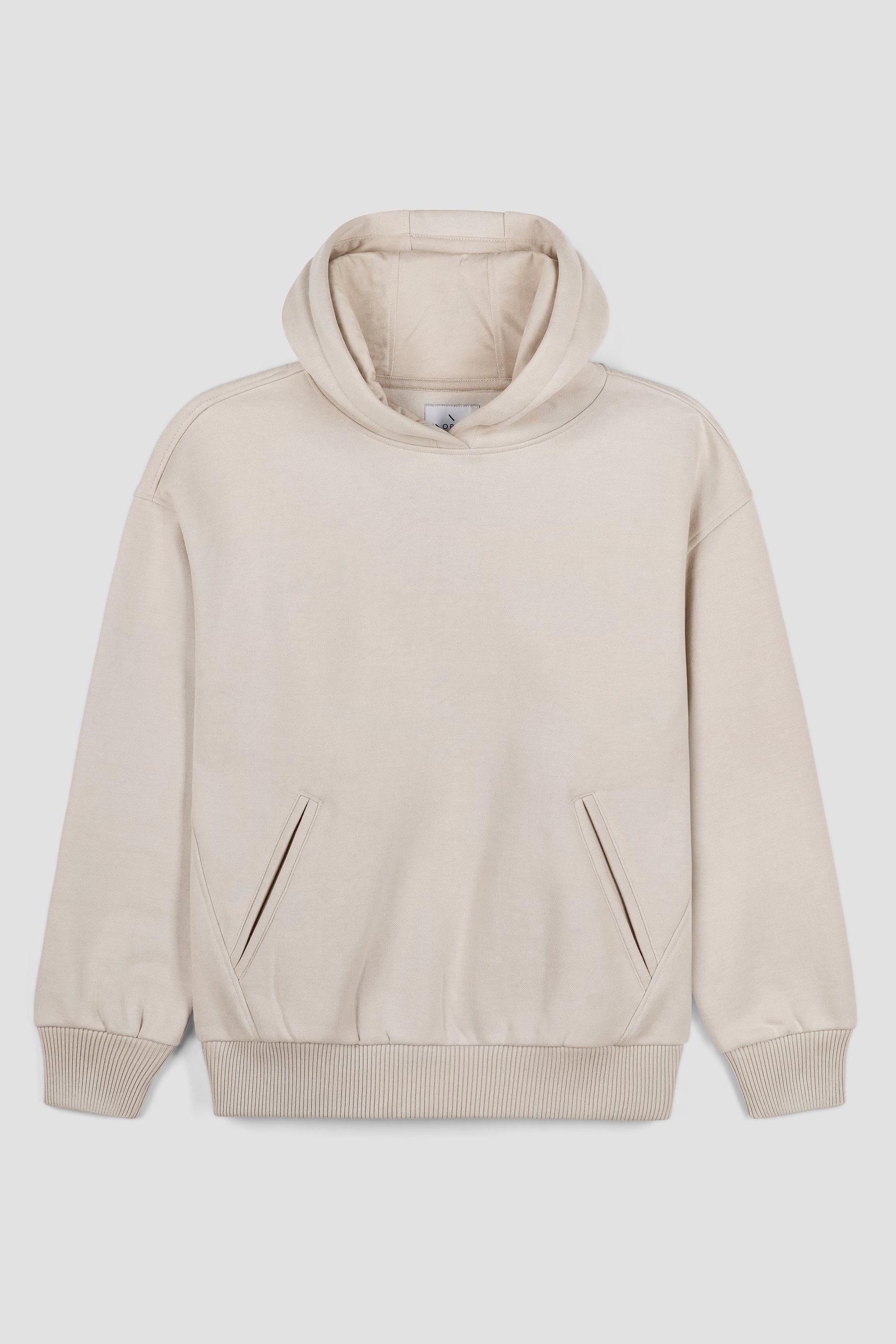 Enorsia Women's Ecru Relaxed Fit Hoodie - Uk 8-10