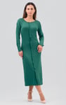 Ruffle Seam Midaxi Rib Dress