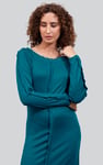 Ruffle Seam Midaxi Rib Dress