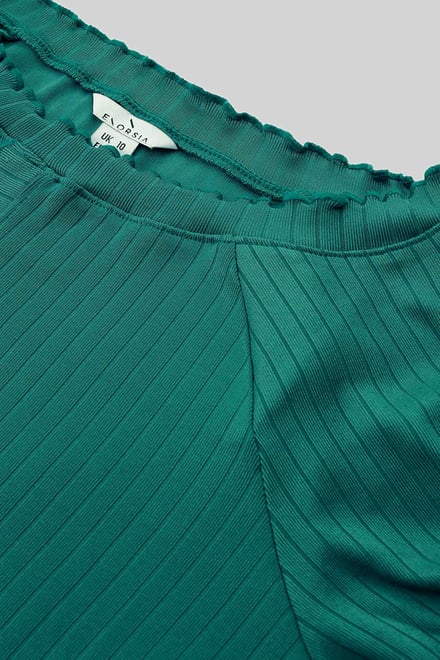 Ruffle Seam Midaxi Rib Dress