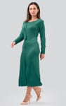 Ruffle Seam Midaxi Rib Dress