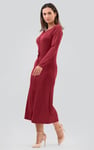Ruffle Seam Midaxi Rib Dress