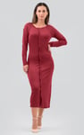 Ruffle Seam Midaxi Rib Dress