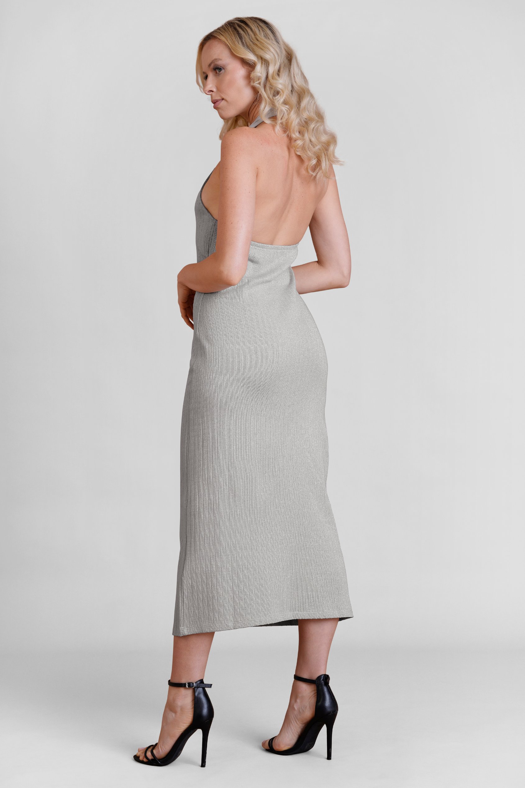Women's Halter Neck Jersey Midi Dress