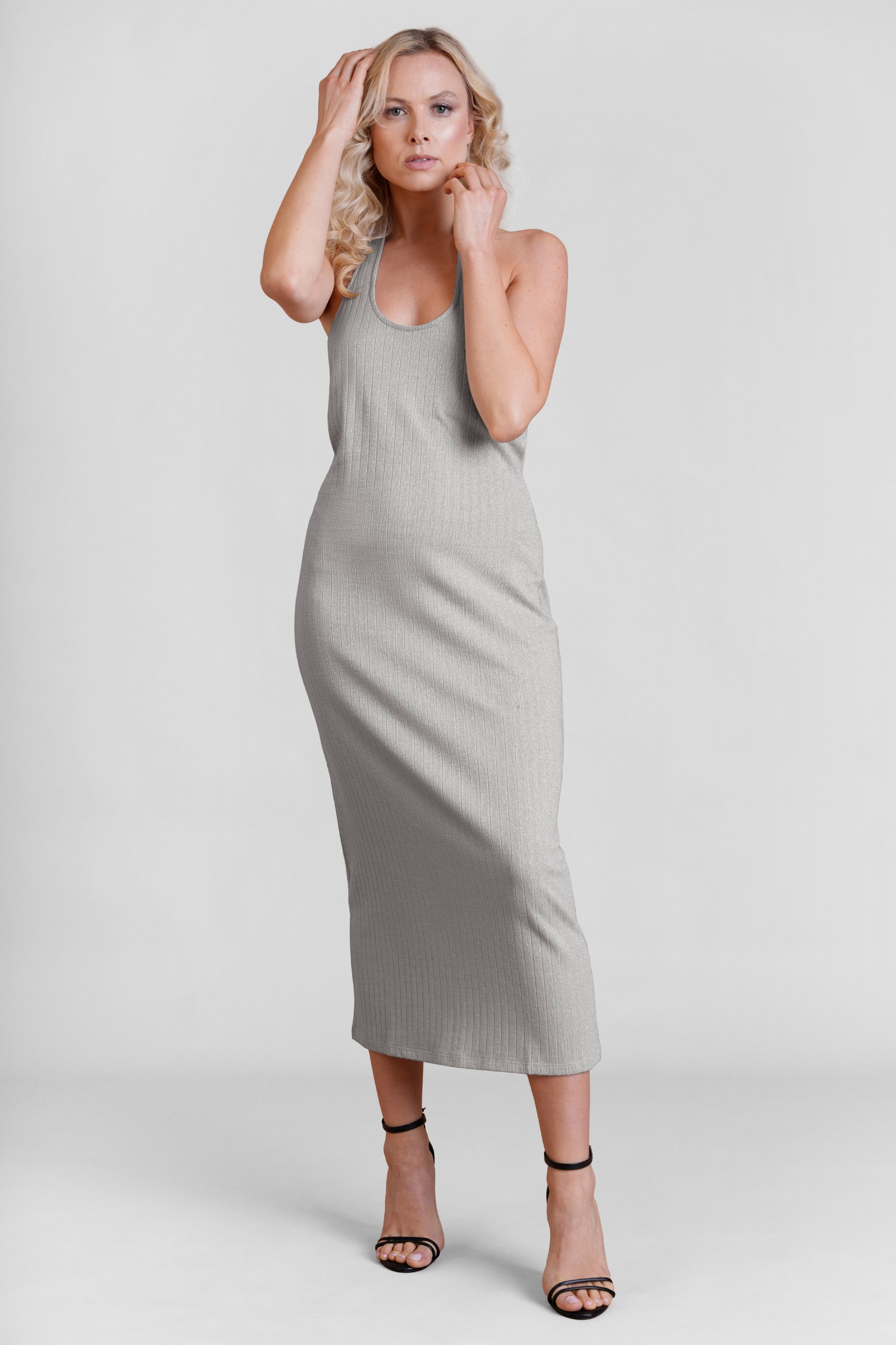 Women's Halter Neck Jersey Midi Dress