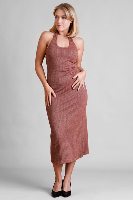 Women's Halter Neck Jersey Midi Dress
