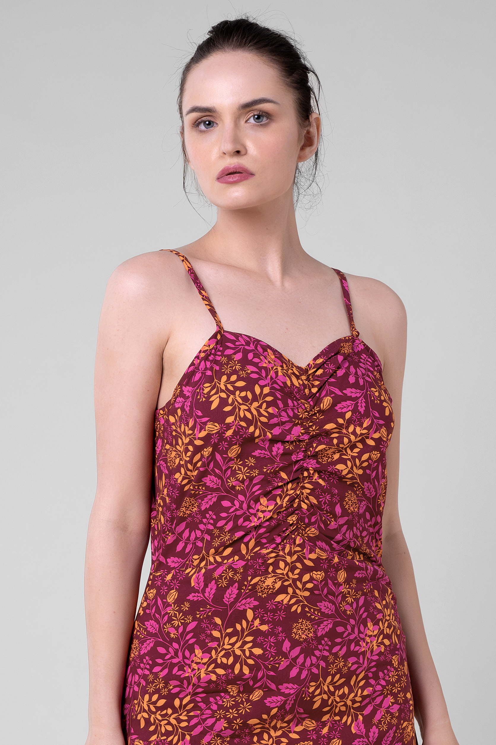 Women's Cami Mini Dress with Ruched Front