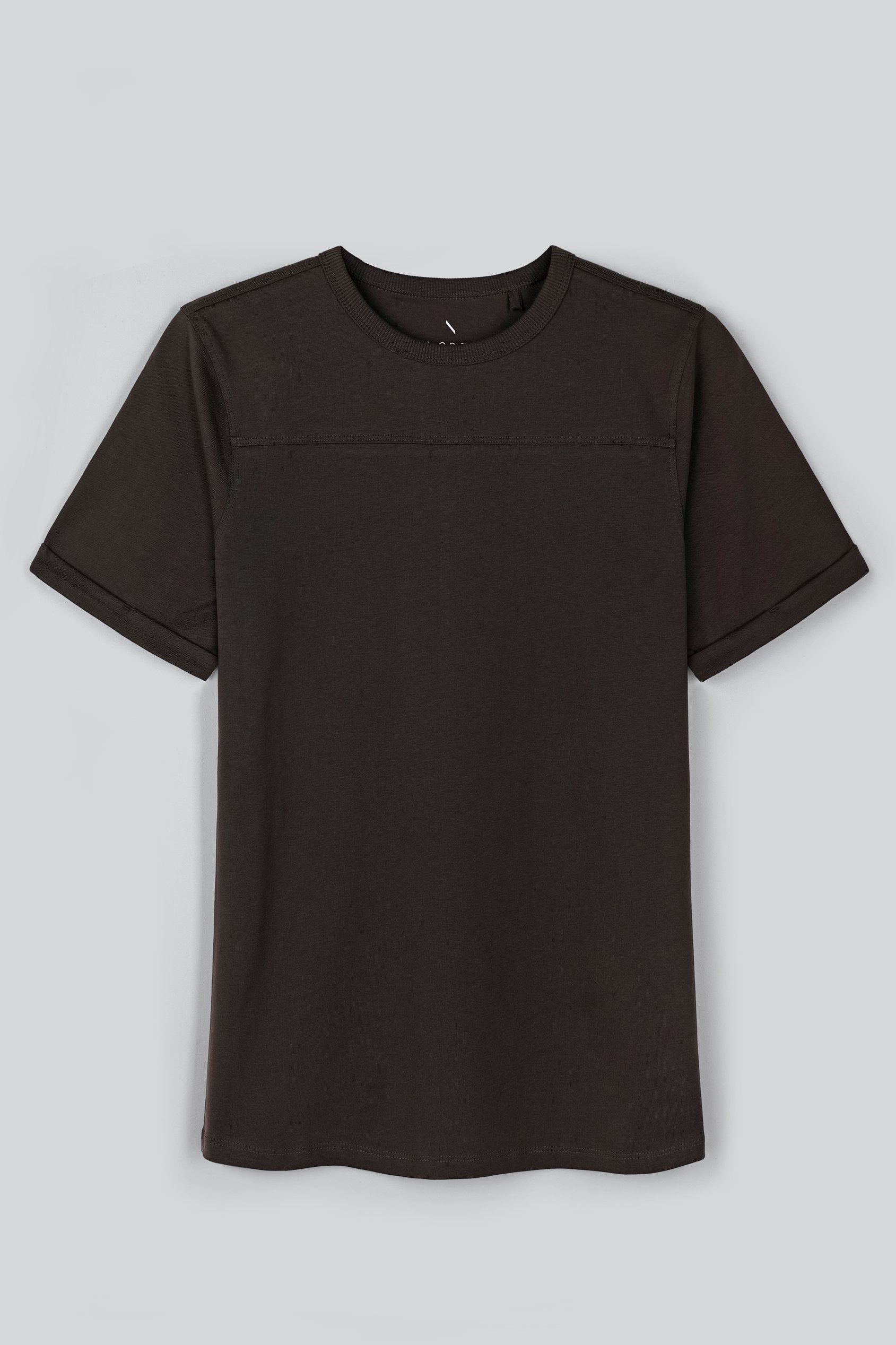 Enorsia Women's Dark Brown Brown Heavyweight Crew Neck T-Shirt - Uk 12