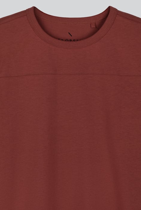 Women's Red Heavyweight Crew Neck T-Shirt