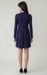 Ribbed Jersey Mini Dress With Lace Neck