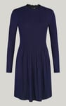 Ribbed Jersey Mini Dress With Lace Neck