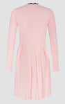 Ribbed Jersey Mini Dress With Lace Neck