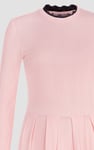 Ribbed Jersey Mini Dress With Lace Neck