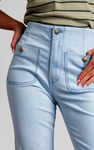 Super Light Cropped Flared Buttoned Jeans