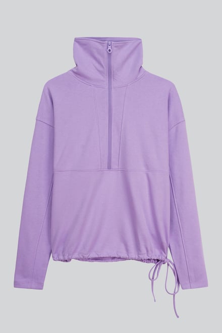 Women’s Quarter Zip Relaxed Sweatshirt and Short Set | Enorsia