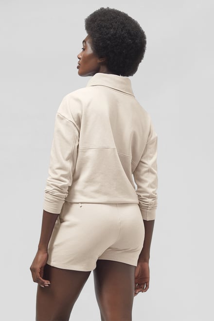 Women’s Quarter Zip Relaxed Sweatshirt and Short Set | Enorsia