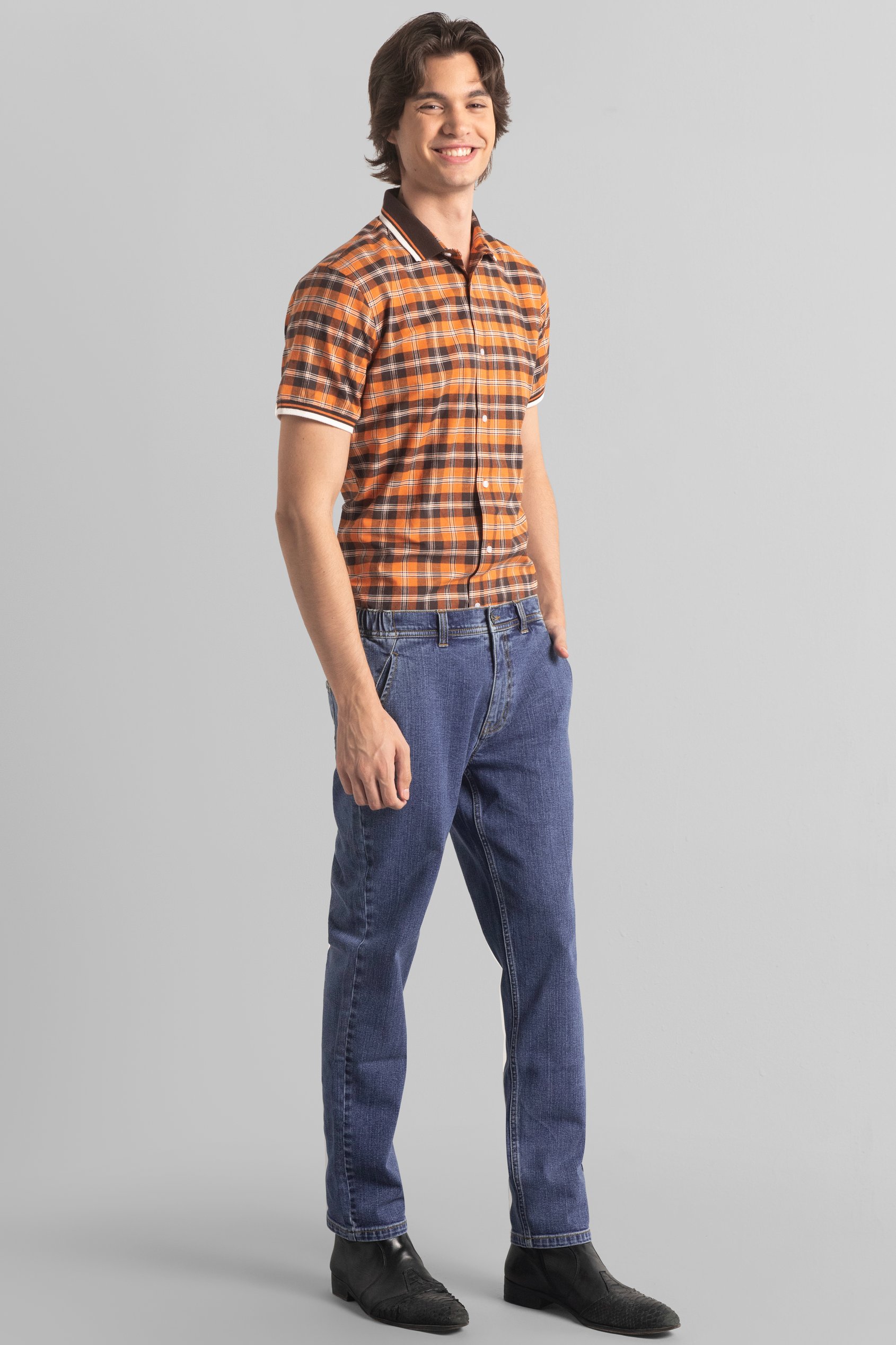 Mens Elasticated Waist Straight fit Jeans