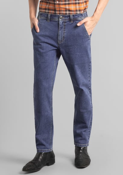 Mens Elasticated Waist Straight fit Jeans
