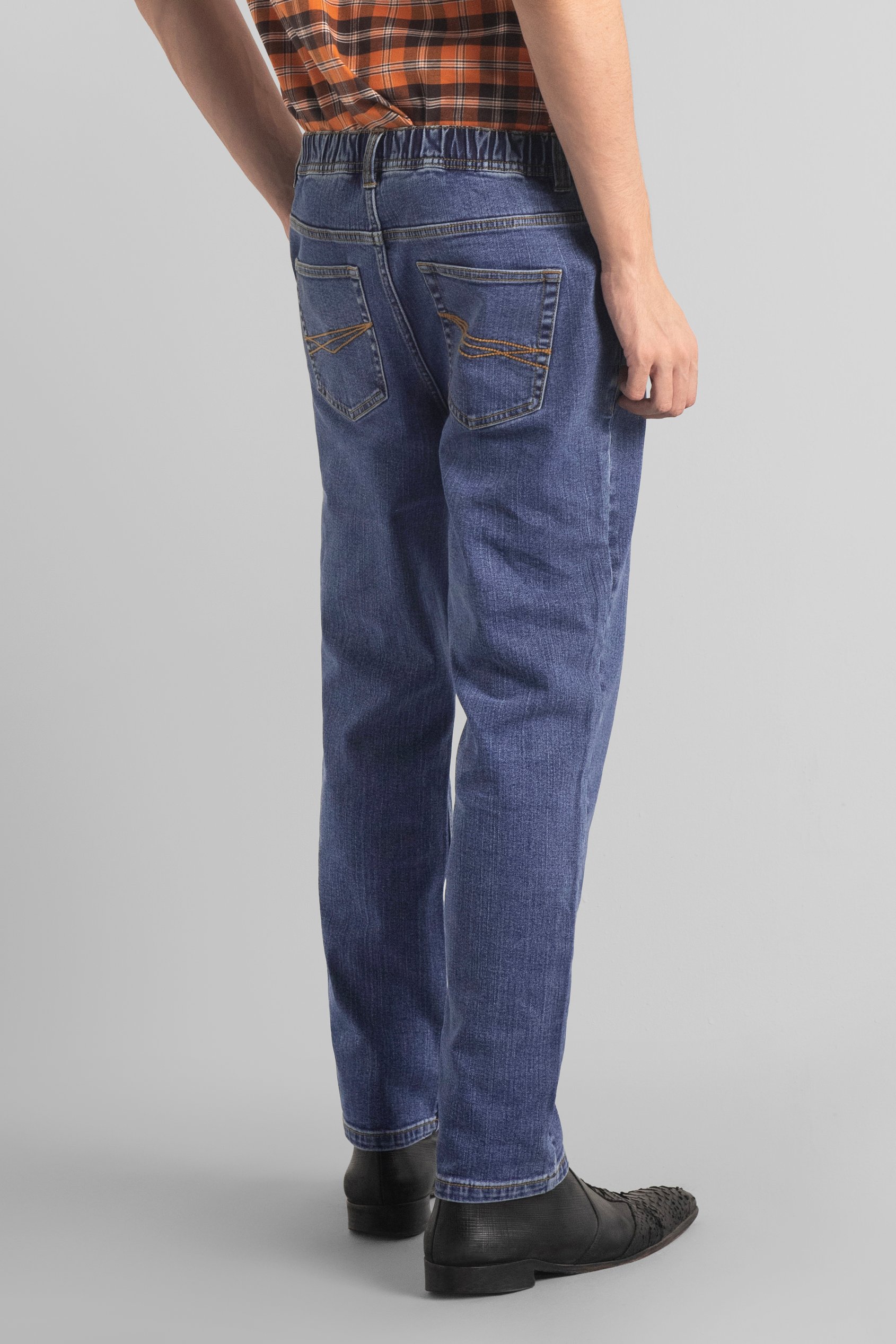 Mens Elasticated Waist Straight fit Jeans