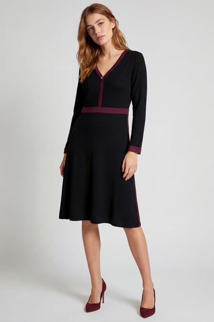 Women's V-Neck Jersey Midi Dress