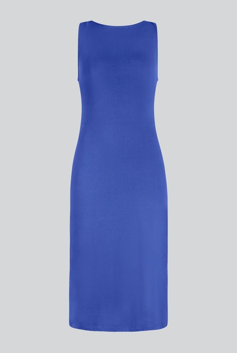 Blue Jersey Dress with Adjustable Self-Fabric Straps