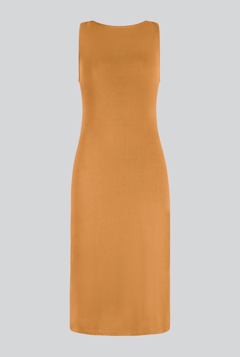 Orange Jersey Dress with Adjustable Self-Fabric Straps