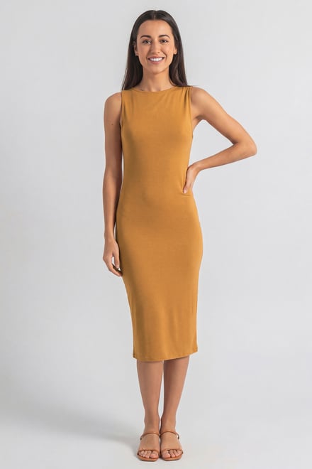 Jersey Dress with Adjustable Self-Fabric Straps
