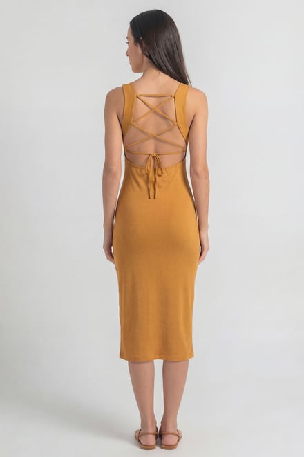 Jersey Dress with Adjustable Self-Fabric Straps