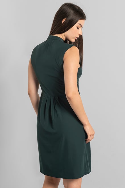 High Neck Sleeveless Dress With Keyhole Detail