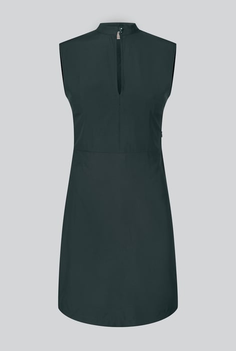 Green High Neck Sleeveless Dress With Keyhole Detail