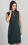 High Neck Sleeveless Dress With Keyhole Detail