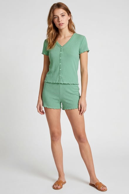 Deep V-Neck Lounge Set