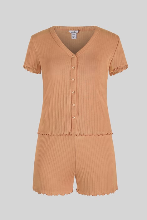 Brown Deep V-Neck Lounge Set
