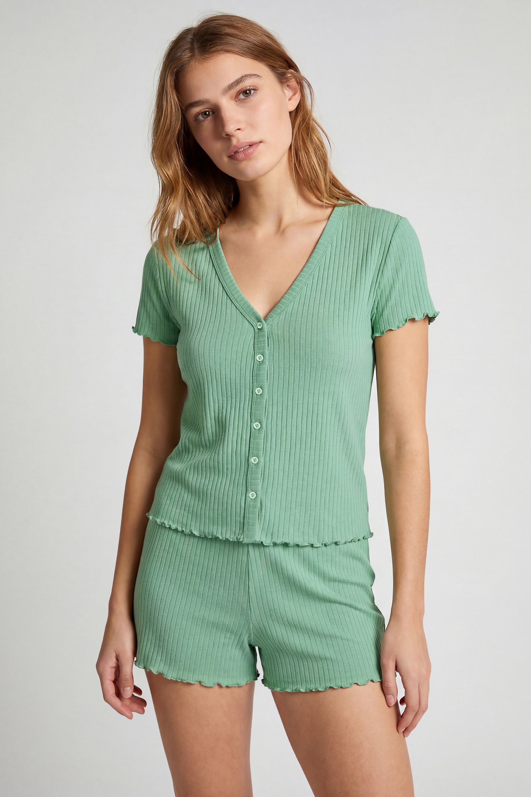 Deep V-Neck Lounge Set