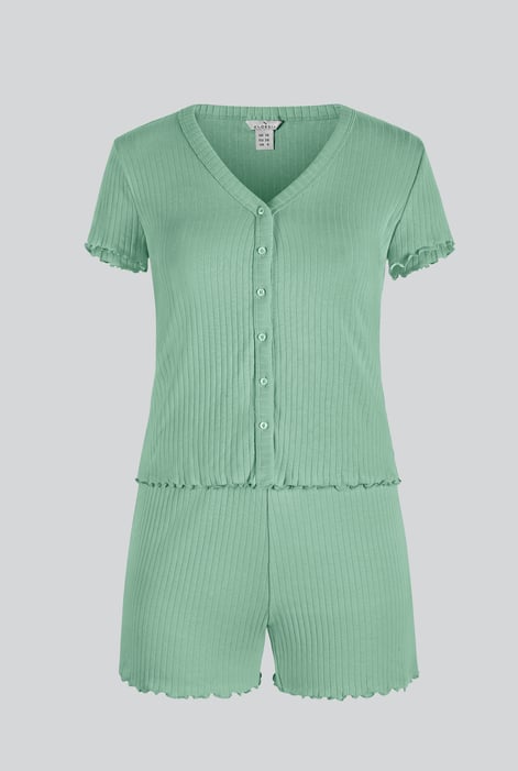Green Deep V-Neck Lounge Set