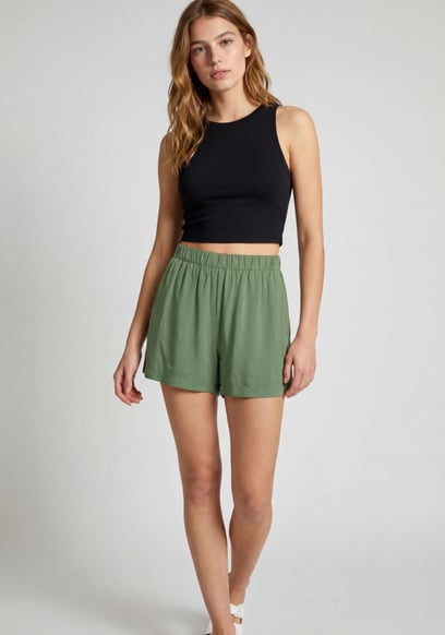 Elasticated Viscose Shorts