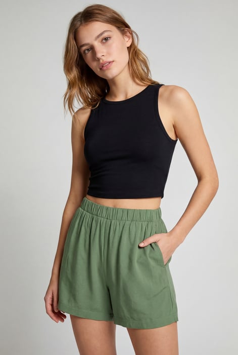 Orange Elasticated Viscose Shorts