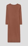 Womens Front Slit Ribbed Midi Dress