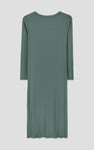 Womens Front Slit Ribbed Midi Dress