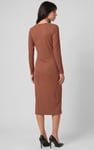 Womens Front Slit Ribbed Midi Dress