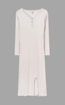 Womens Front Slit Ribbed Midi Dress
