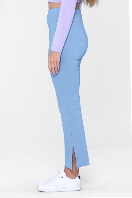 Jersey Ribbed Side slit Leggings